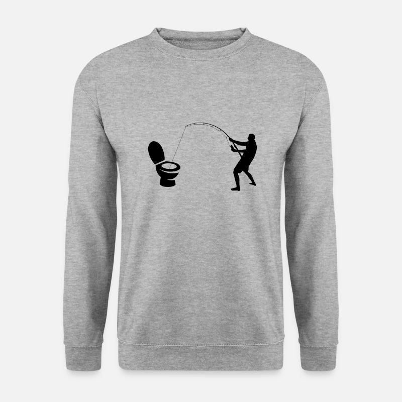 Toilettenfischer - Unisex Pullover - Weißgrau meliert