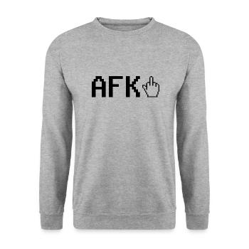 Gaming Afk Middle Finger Gamer Humour Nerd Gambling - Sweat-shirt Unisexe - gris chiné - Devant - Alina (178cm) & Michal (187cm)