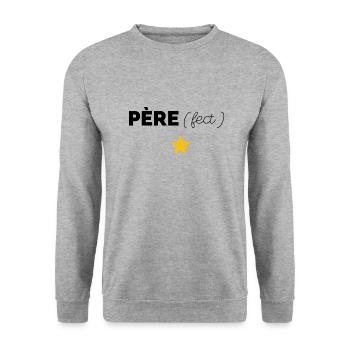 Père papa perfection - Sweat-shirt Unisexe - gris chiné - Devant - Alina (178cm) & Michal (187cm)