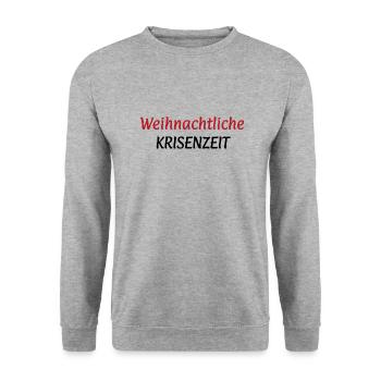 weihnachtliche Krisenzeit Humor Krise Politik - Unisex Pullover - Weißgrau meliert - Vorne - Alina (178cm) & Michal (187cm)