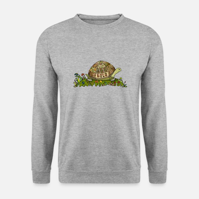 Schildkröte - Unisex Pullover - Weißgrau meliert