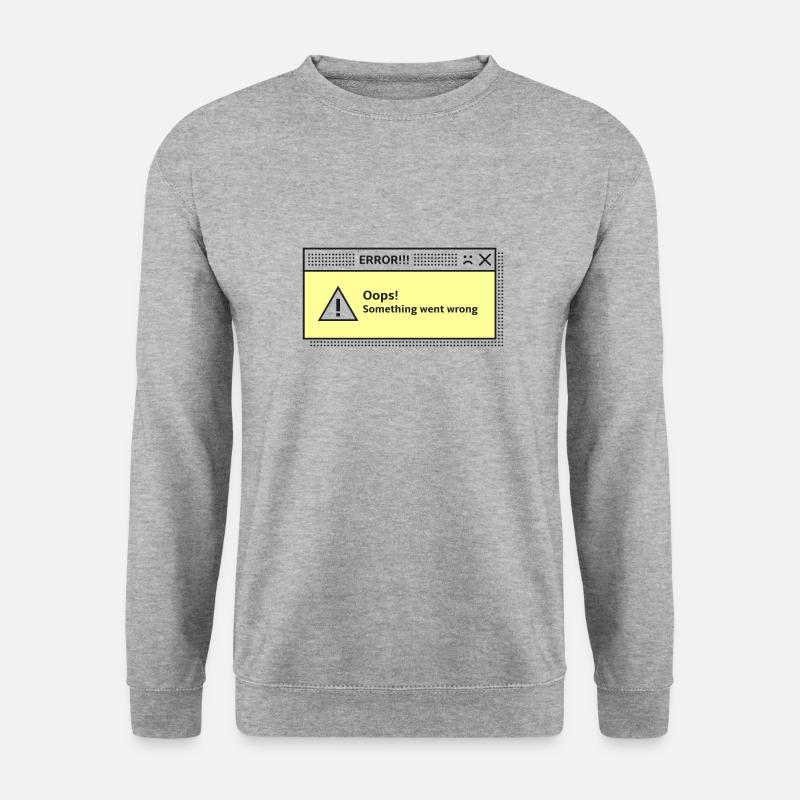 Warnmeldung Systemdialog Fehler Computer - Unisex Pullover - Weißgrau meliert