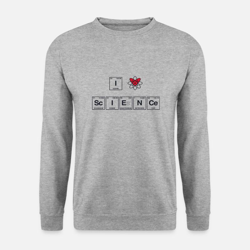 I LOVE SCIENCE - Système de perdiode d’éléments - Sweat-shirt Unisexe - gris chiné