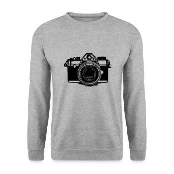 Fotograf Fotografieren Fotografie Kamera - Unisex Pullover - Weißgrau meliert - Vorne - Alina (178cm) & Michal (187cm)