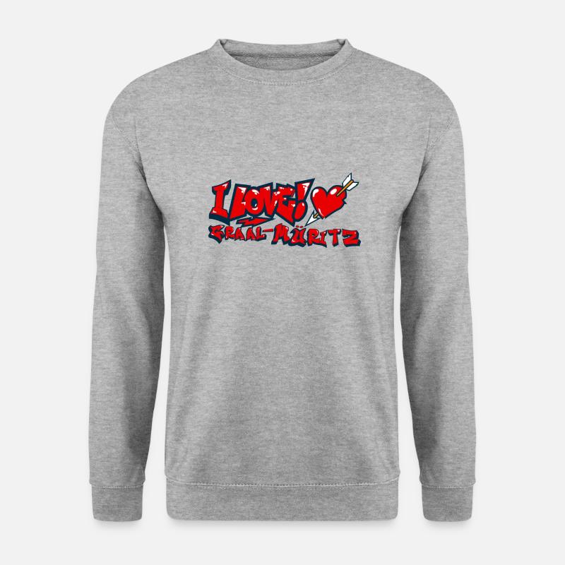 I love Graal-Müritz Graffiti - Unisex Pullover - Weißgrau meliert