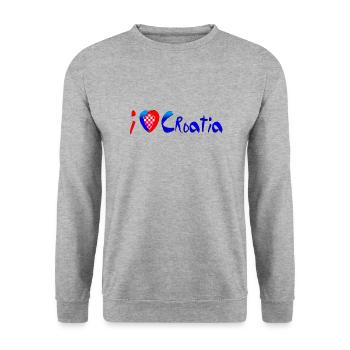 Croatie hrvatska croatie hrv voyage europe zagreb - Sweat-shirt Unisexe - gris chiné - Devant - Alina (178cm) & Michal (187cm)