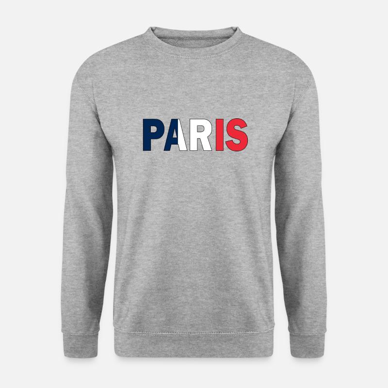 Paris in Nationalfarben - Unisex Pullover - Weißgrau meliert