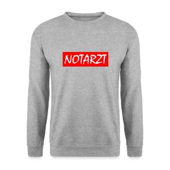 Notarzt - Unisex Pullover - Weißgrau meliert - Vorne - Alina (178cm) & Michal (187cm)