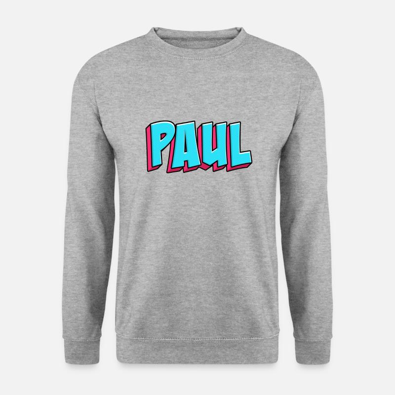 Namen Motiv: Paul - Unisex Pullover - Weißgrau meliert