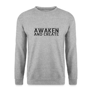happy gift idea present idea fostering innovation - Unisex Sweatshirt - salt & pepper - Front - Alina (178cm) & Michal (187cm)