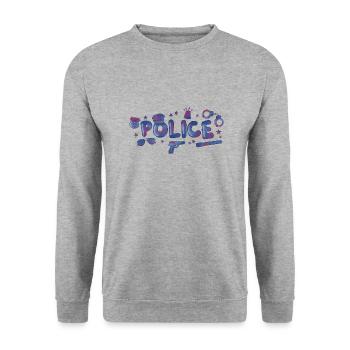 Police - Unisex Pullover - Weißgrau meliert - Vorne - Alina (178cm) & Michal (187cm)