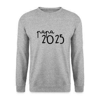 Papa 2025 - Unisex Pullover - Weißgrau meliert - Vorne - Alina (178cm) & Michal (187cm)