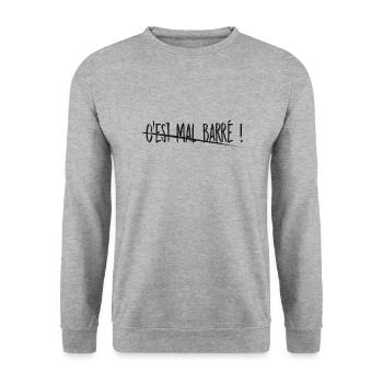 MAL BARRÉ - Sweat-shirt Unisexe - gris chiné - Devant - Alina (178cm) & Michal (187cm)