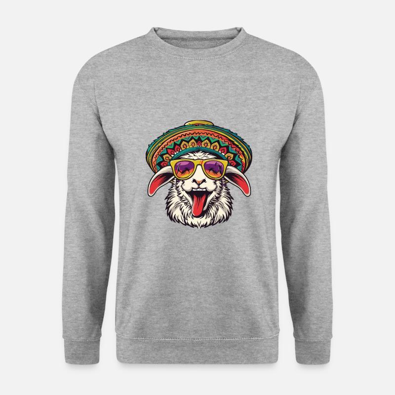 Sau Comic Morsom Sombrero - Genser unisex - gråhvit melert