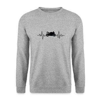 Moto Rider Heart Rate - Unisex Sweatshirt - salt & pepper - Front - Alina (178cm) & Michal (187cm)