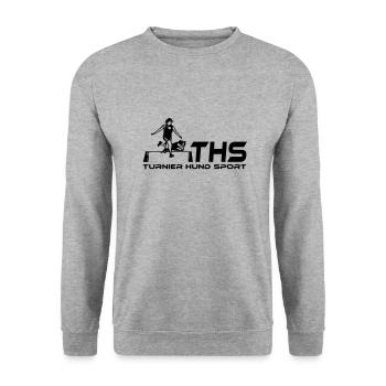 414 E-tournoi sports de chien - Sweat-shirt Unisexe - gris chiné - Devant - Alina (178cm) & Michal (187cm)