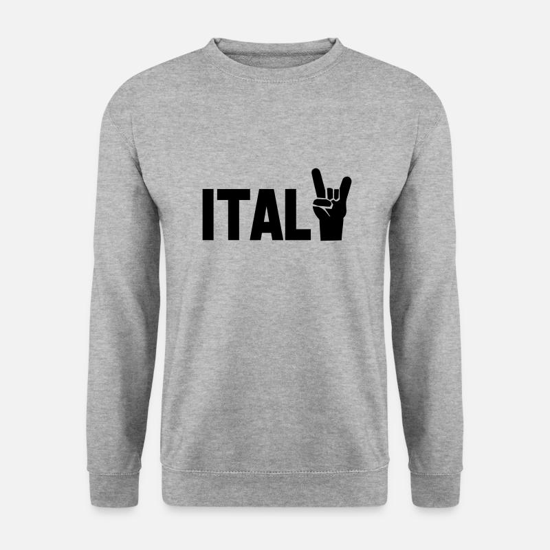 italy - Unisex Pullover - Weißgrau meliert