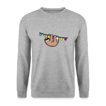Faultier Party Sonnenbrille Sloth Malle - Unisex Pullover - Weißgrau meliert - Vorne - Alina (178cm) & Michal (187cm)