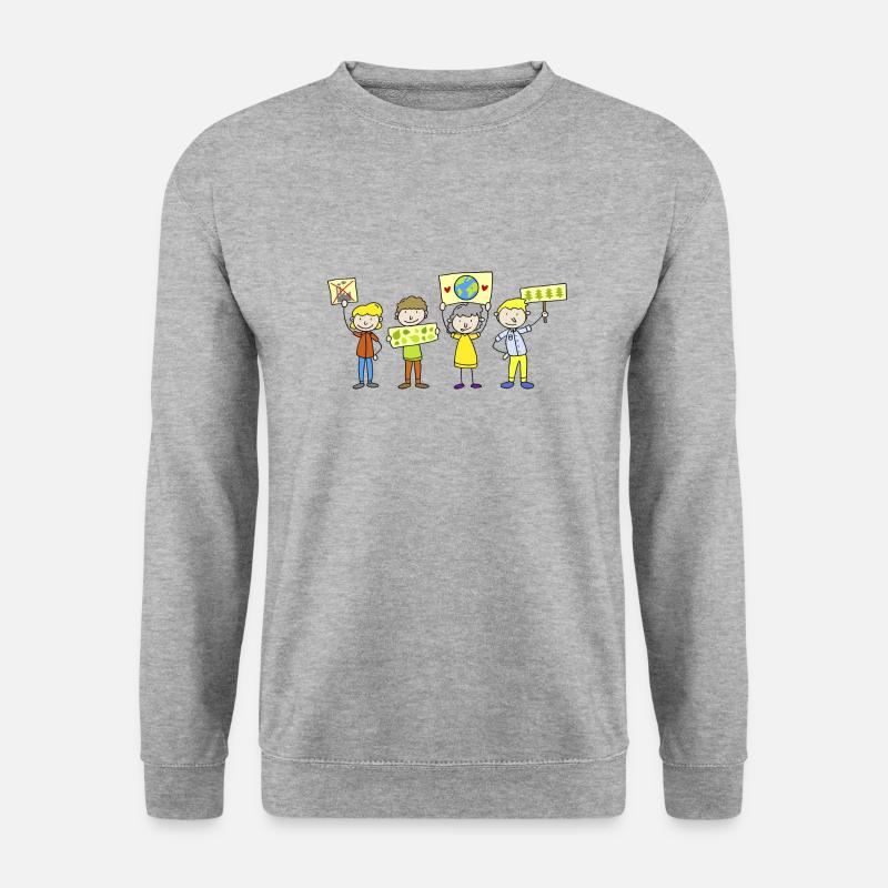 Demo für den Umweltschutz - Unisex Pullover - Weißgrau meliert