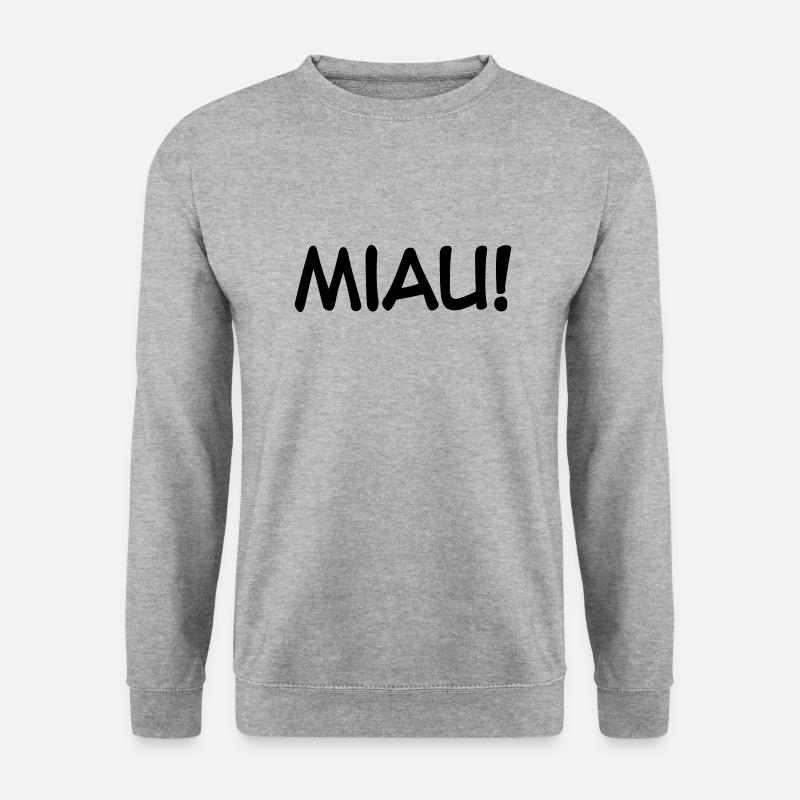 Miau - Unisex Pullover - Weißgrau meliert