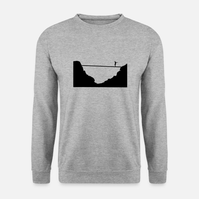 slacklining, highline - Unisex Pullover - Weißgrau meliert