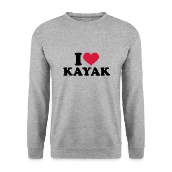 I love Kayak - Unisex Sweatshirt - salt & pepper - Front - Alina (178cm) & Michal (187cm)