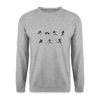 Decathlon, athlétisme - Sweat-shirt Unisexe - gris chiné - Devant - Alina (178cm) & Michal (187cm)