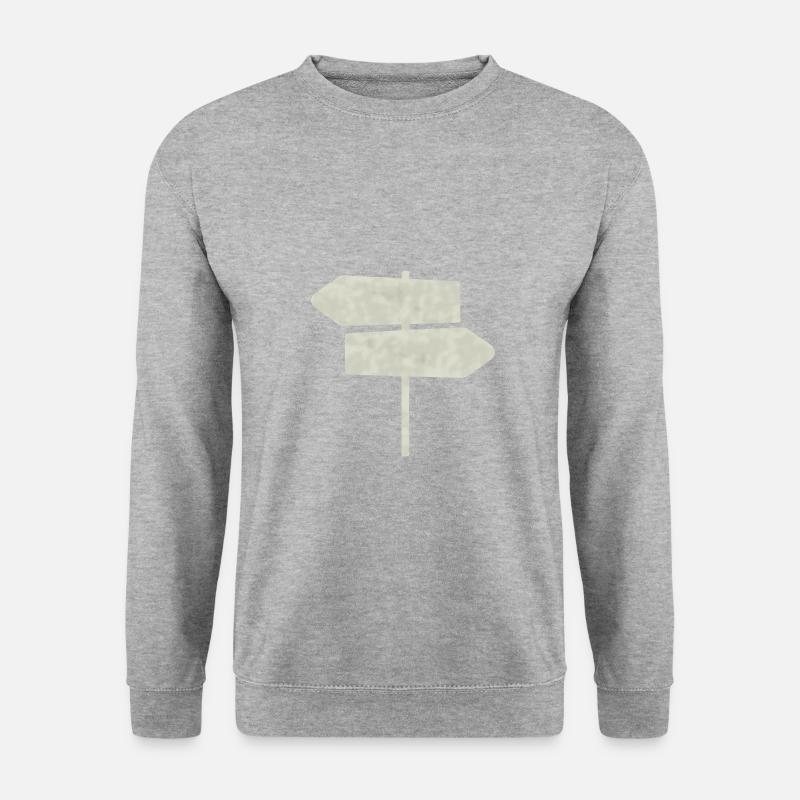 Wegweiser Schild - Unisex Pullover - Weißgrau meliert