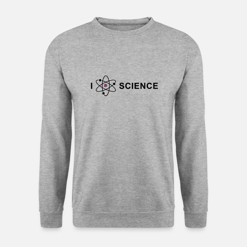 I love science - Unisex Pullover - Weißgrau meliert