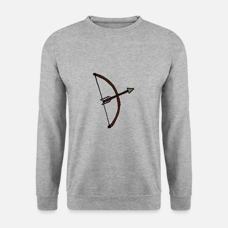 Pfeil und Bogen, Bogenschießen, Geschenkidee - Unisex Pullover - Weißgrau meliert