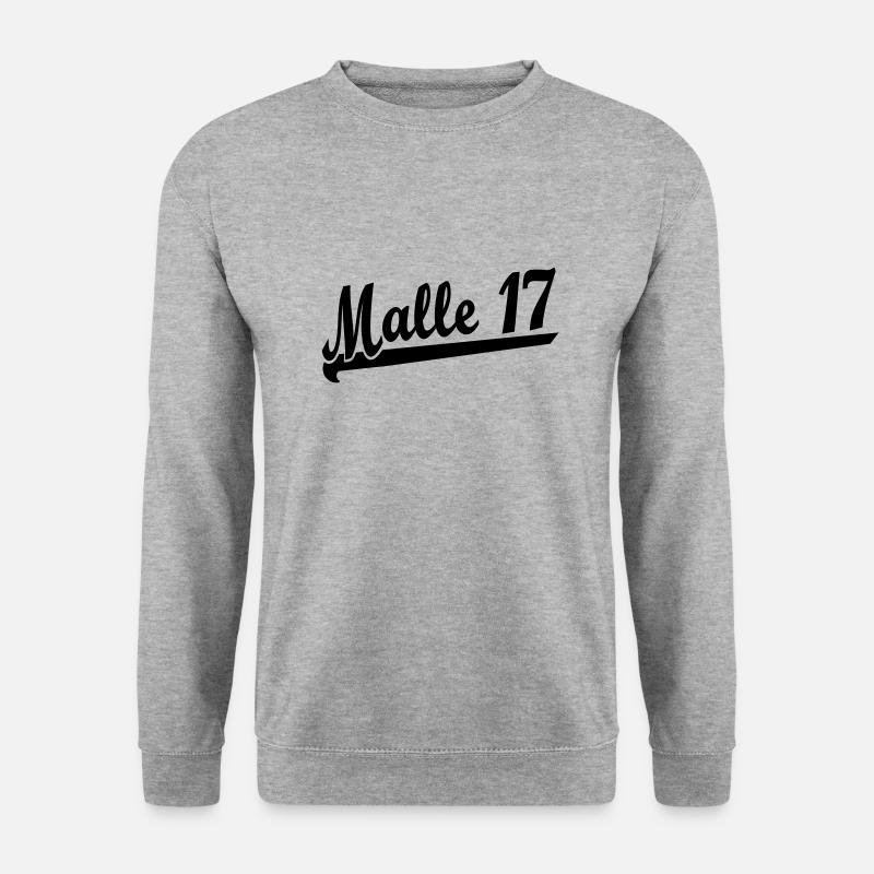 malle_17c - Unisex Pullover - Weißgrau meliert