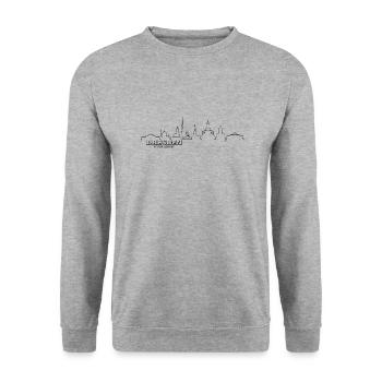 Dresden - Unisex Pullover - Weißgrau meliert - Vorne - Alina (178cm) & Michal (187cm)