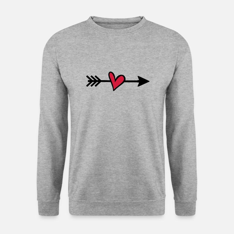 Amor Pfeil - Unisex Pullover - Weißgrau meliert