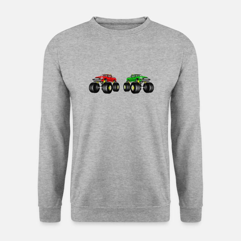 Monstertruck, Geländewagen, Pickup, Van - Unisex Pullover - Weißgrau meliert