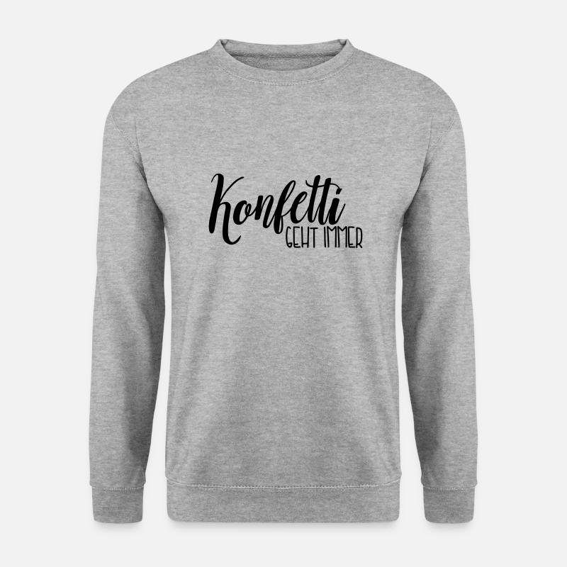 Konfetti geht immer - Unisex Pullover - Weißgrau meliert