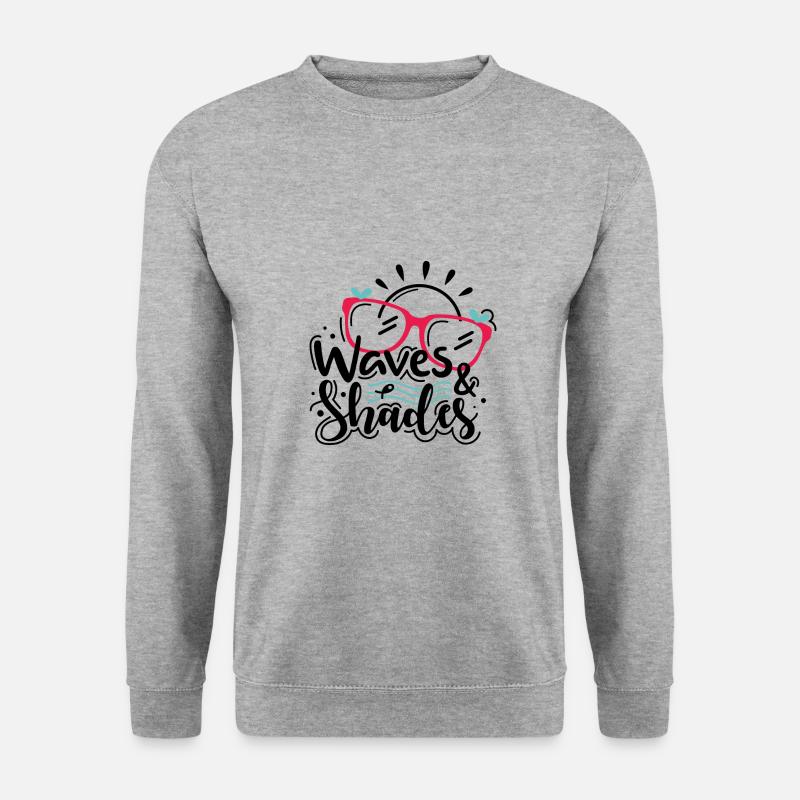 Waves And Shades - Unisex Pullover - Weißgrau meliert