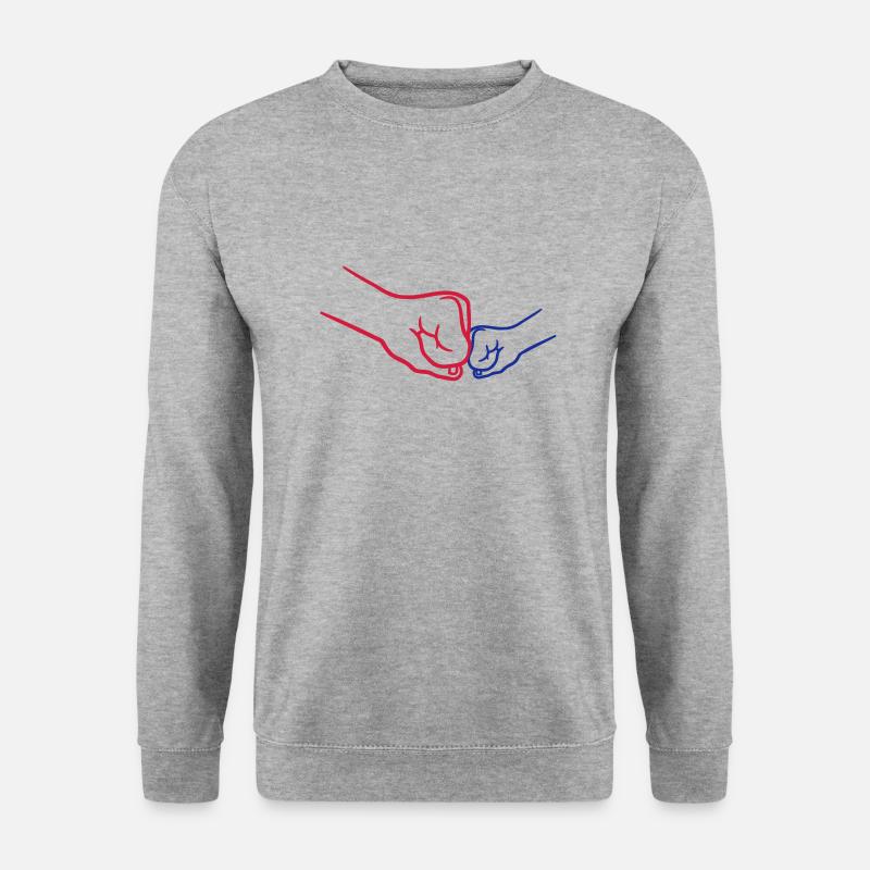 Kind 2 Fäuste - Unisex Pullover - Weißgrau meliert