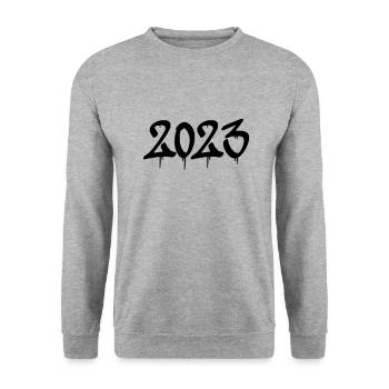 2023 - Unisex Pullover - Weißgrau meliert - Vorne - Alina (178cm) & Michal (187cm)