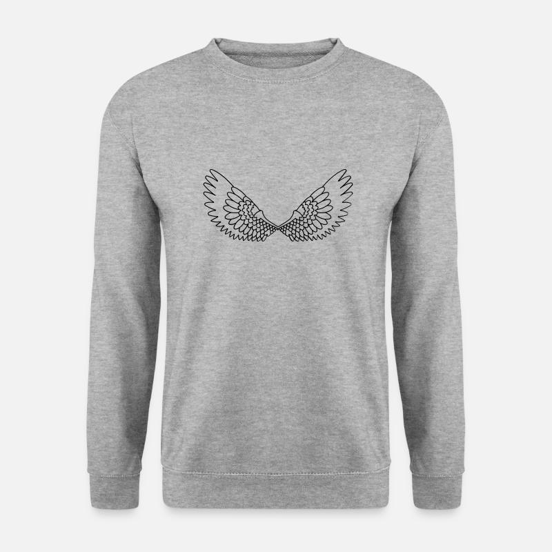Open wings with feathers - Unisex Sweatshirt - salt & pepper