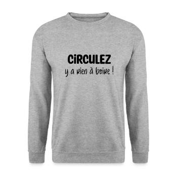 Circulez y a rien à boire ! - Sweat-shirt Unisexe - gris chiné - Devant - Alina (178cm) & Michal (187cm)