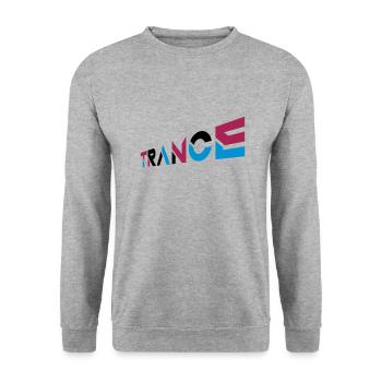 Conception de lettrage Music Trance - Sweat-shirt Unisexe - gris chiné - Devant - Alina (178cm) & Michal (187cm)