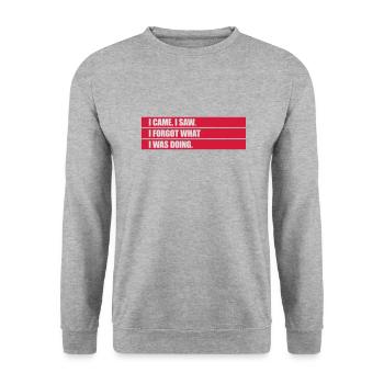 I came saw forget - Unisex Sweatshirt - salt & pepper - Front - Alina (178cm) & Michal (187cm)