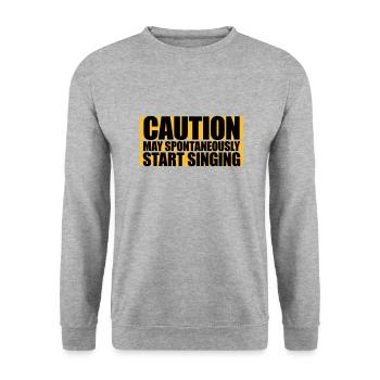 may spontaneously start singing - Unisex Sweatshirt - salt & pepper - Front - Alina (178cm) & Michal (187cm)