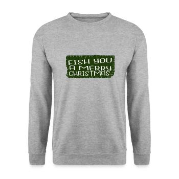 fun fish hook carolina fish under the tree - Unisex Sweatshirt - salt & pepper - Front - Alina (178cm) & Michal (187cm)