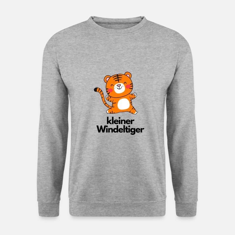 kleiner Windeltiger - Unisex Pullover - Weißgrau meliert