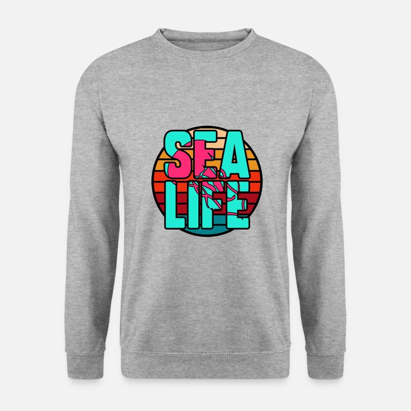 Leben im Meer - Unisex Pullover - Weißgrau meliert