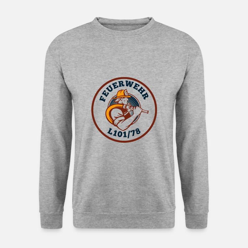 Feuerwehr Logo - Unisex Pullover - Weißgrau meliert