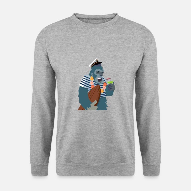 Yeti Sailor Surfer - Unisex Pullover - Weißgrau meliert