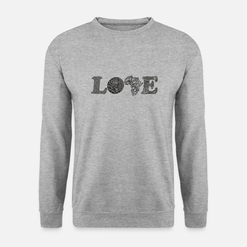 Love africa - Unisex Pullover - Weißgrau meliert