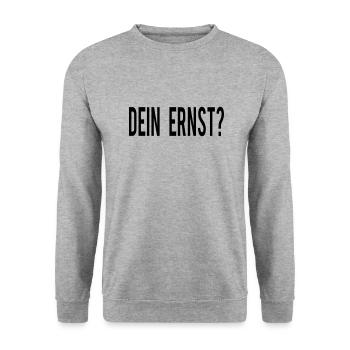 Dein Ernst? - Unisex Pullover - Weißgrau meliert - Vorne - Alina (178cm) & Michal (187cm)